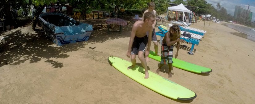 Surfing, surf lessons or boogie boarding Mirissa, Sri Lanka