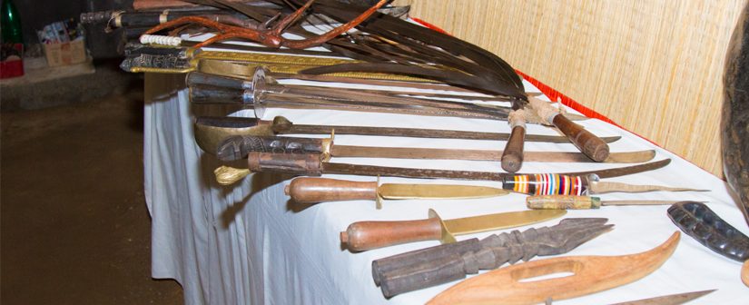 Weapons used during the Angampora training.