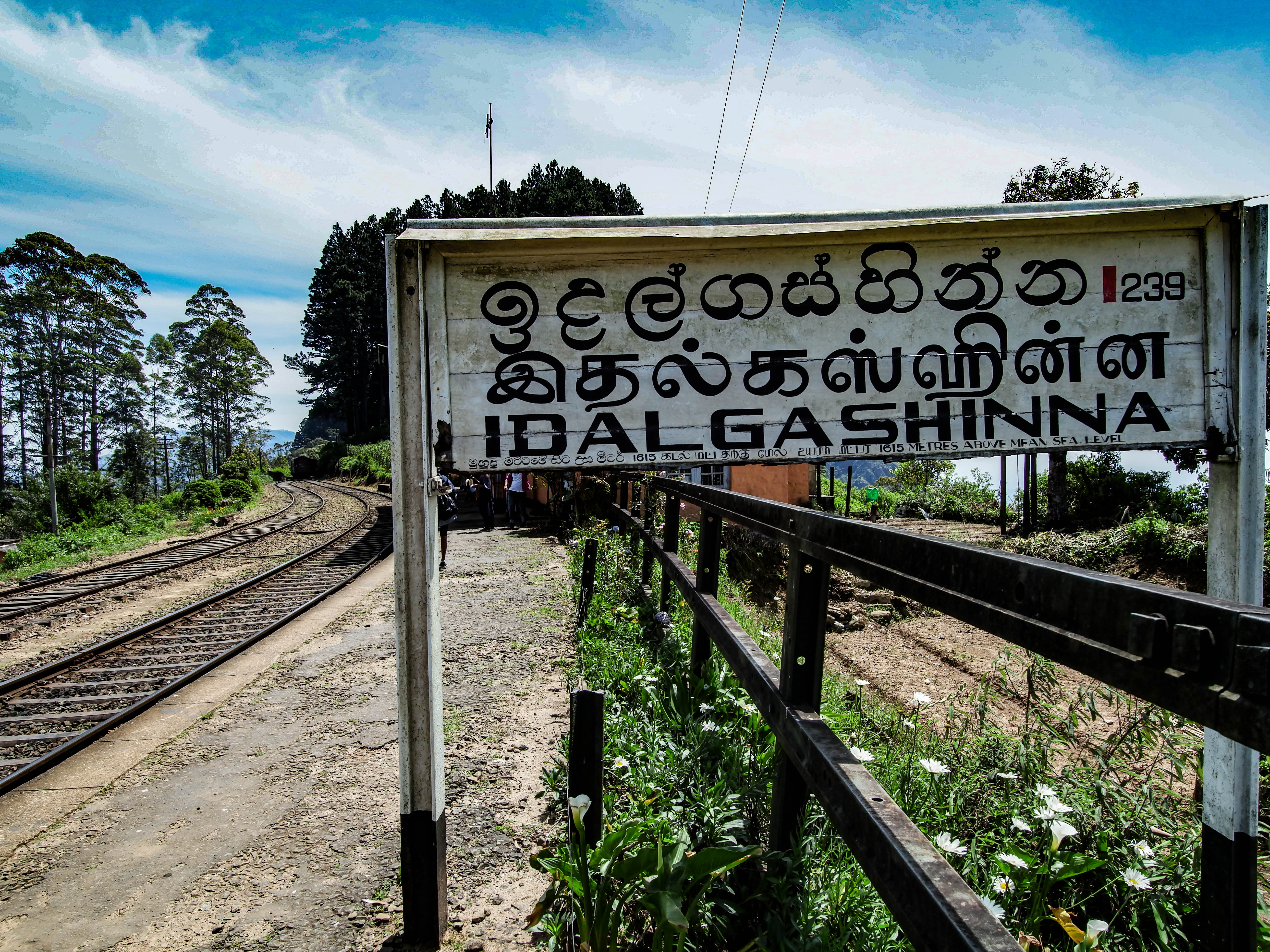 Idalgashina, Sri Lanka railway station at 5,299 ft, 