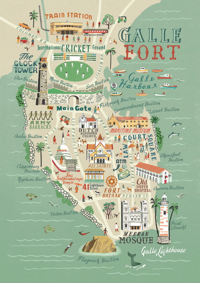 Galle Fort Illustration by Anna Simmons