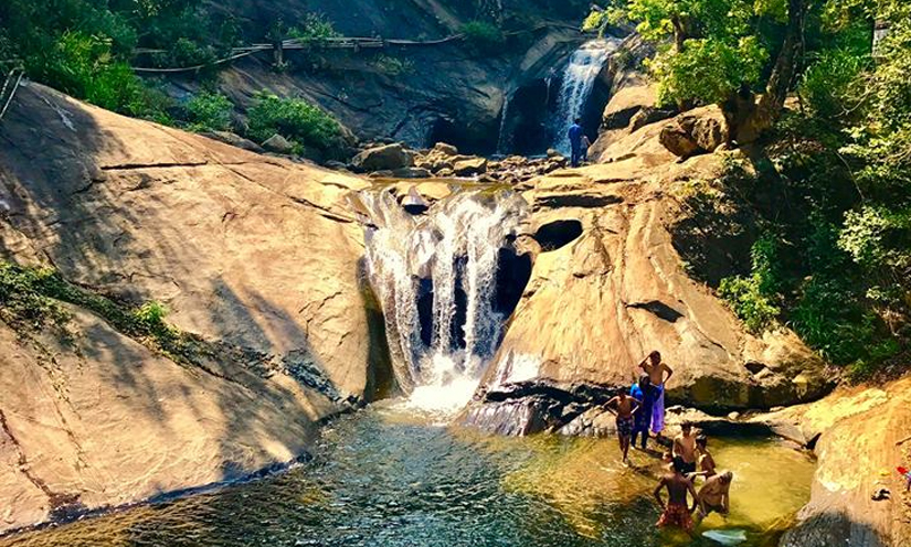 Bambarakiri Ella waterfall in Matale, Riverston