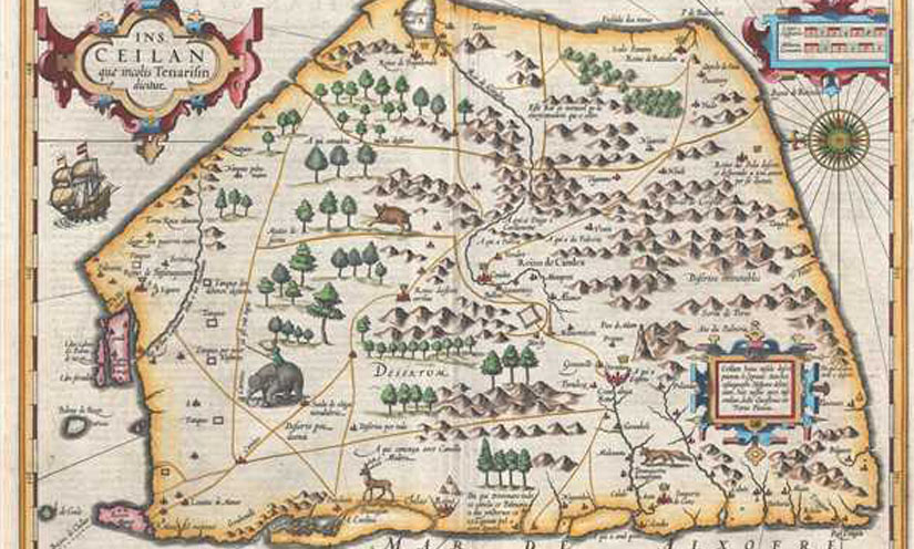 Sri Lanka antique map by Mercator and Hondius