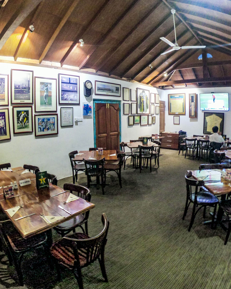 Casual dining rooms at the Cricket Club Cafe Colombo